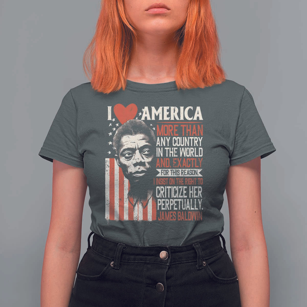 James Baldwin T Shirt For Women I Love America More Than Any Country In The World
