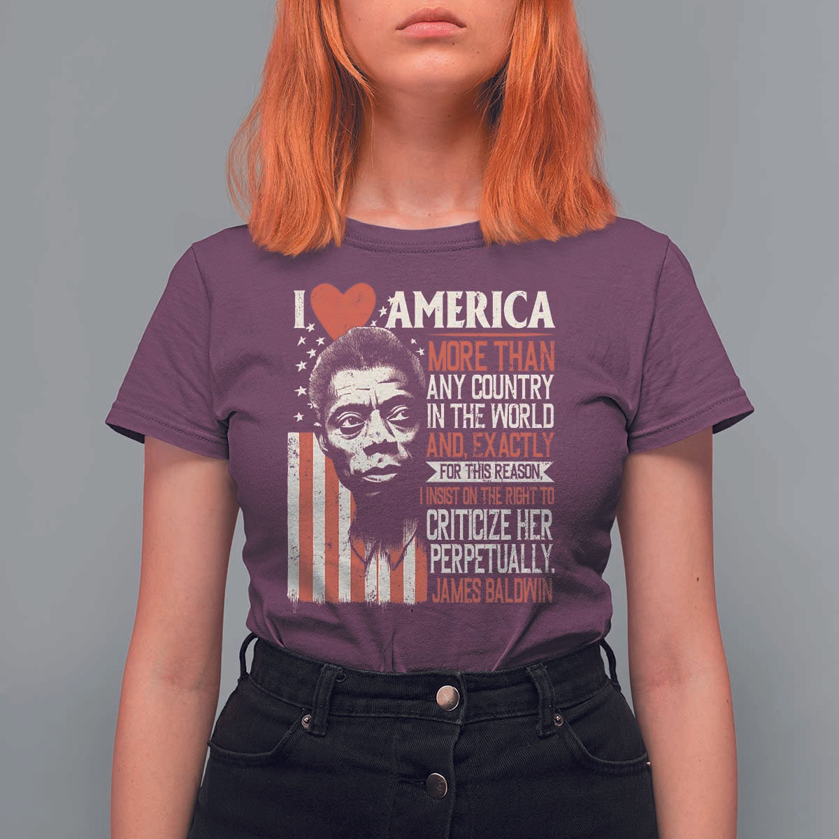 James Baldwin T Shirt For Women I Love America More Than Any Country In The World