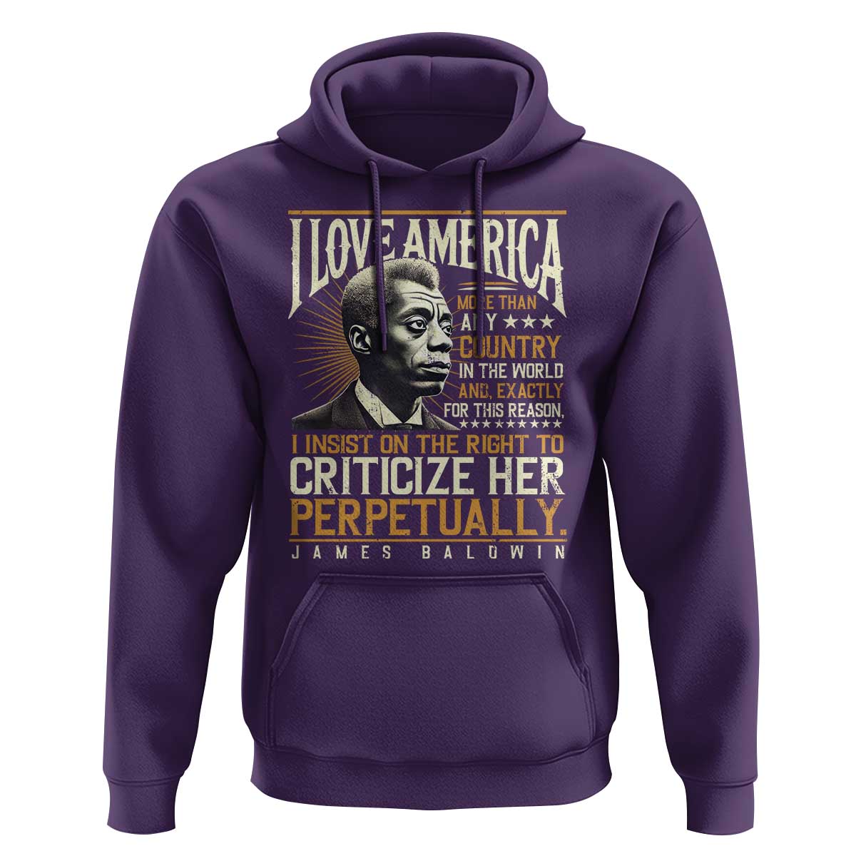 James Baldwin Hoodie I Love America More Than Any Country In The World Black History