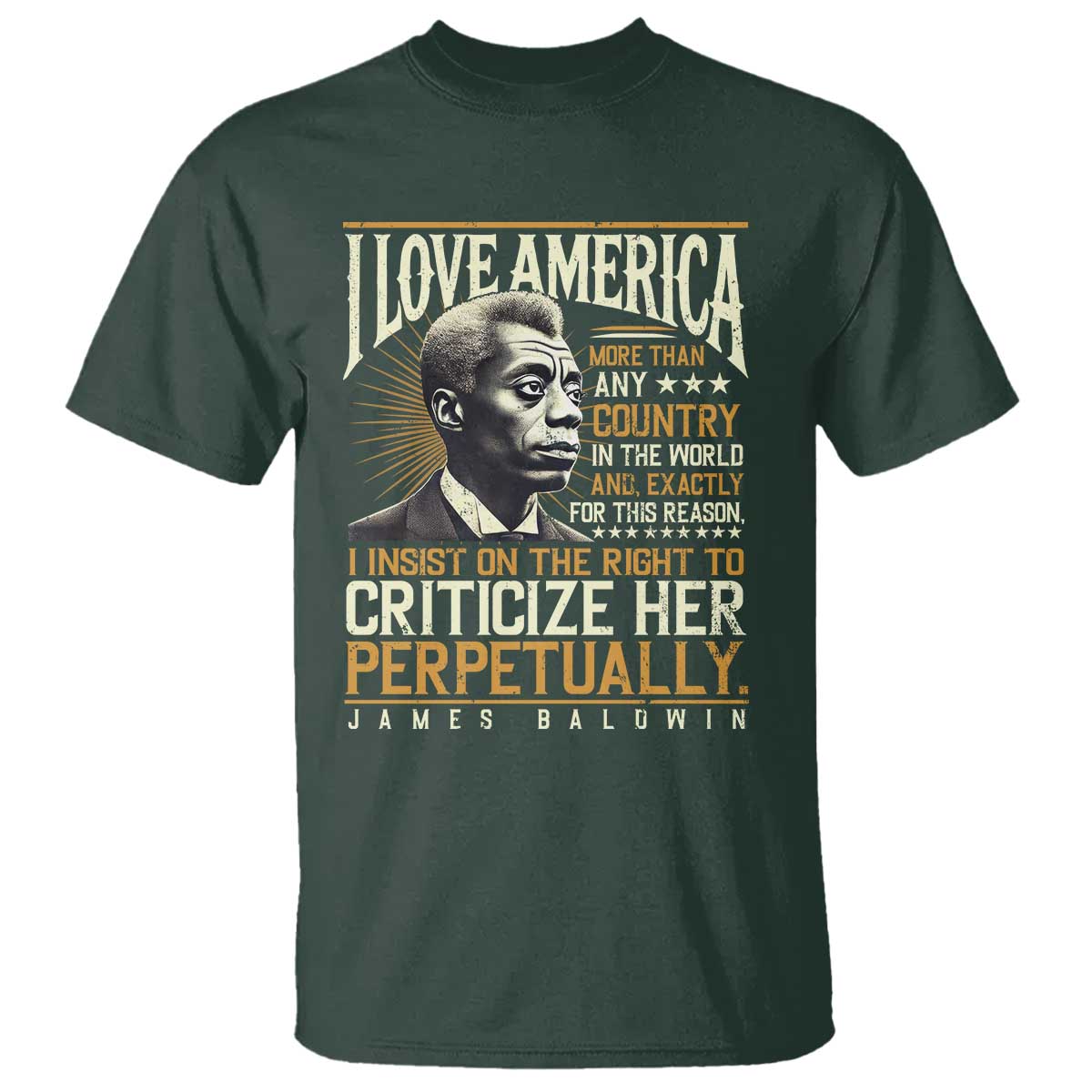 James Baldwin T Shirt I Love America More Than Any Country In The World Black History