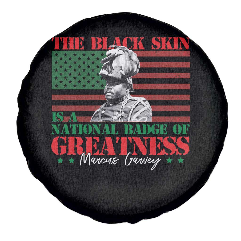 Marcus Garvey Spare Tire Cover The Black Skin Is A National Badge Of Greatness African American Flag