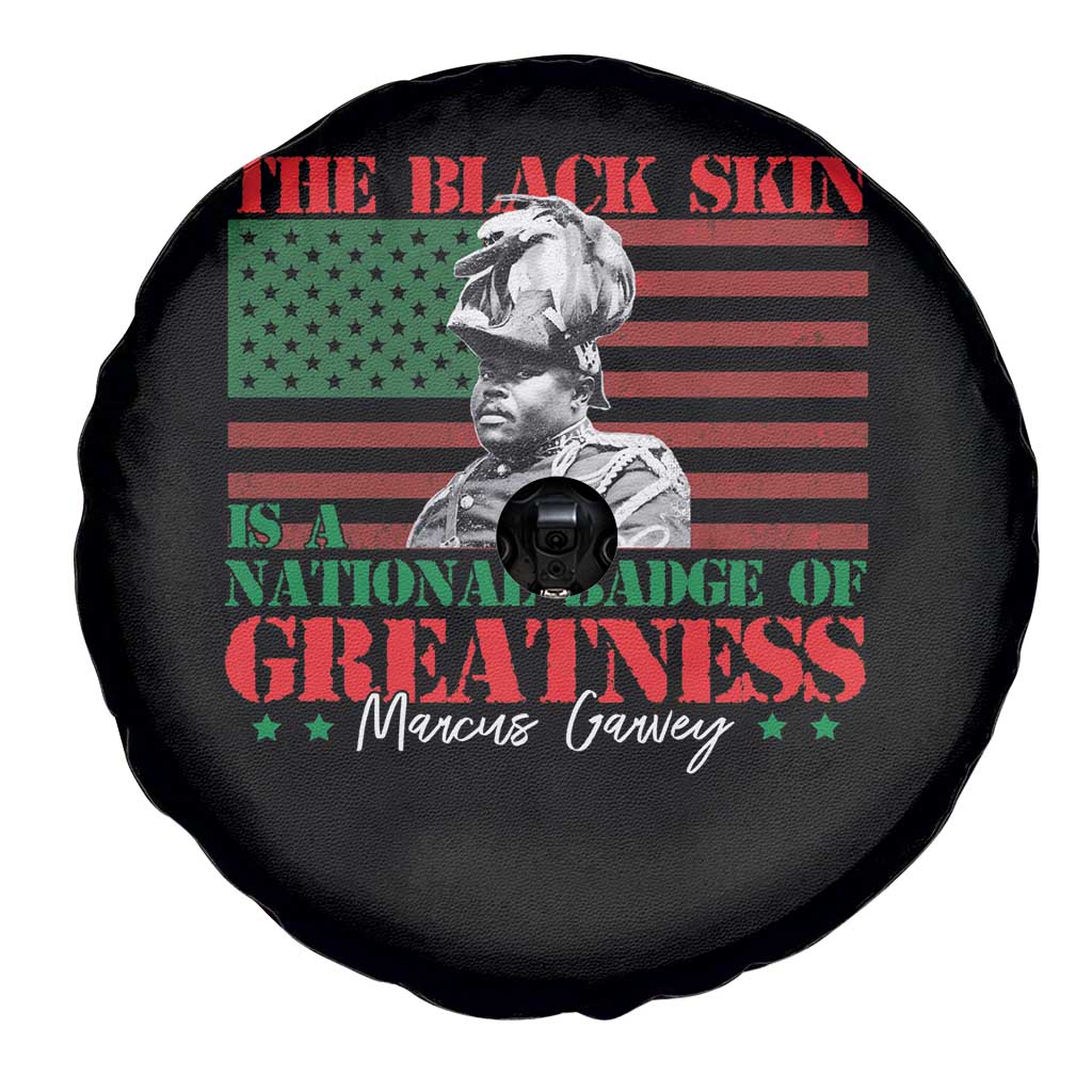 Marcus Garvey Spare Tire Cover The Black Skin Is A National Badge Of Greatness African American Flag