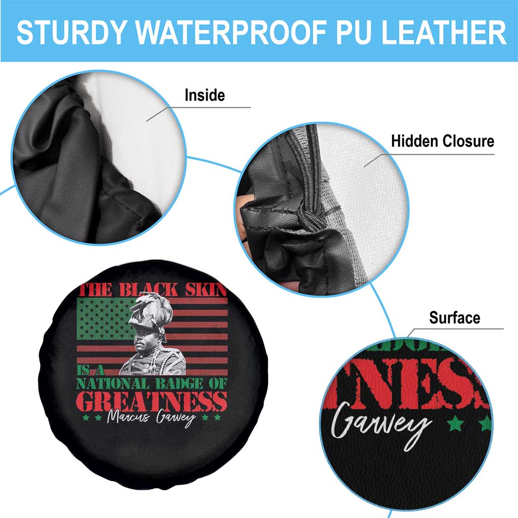 Marcus Garvey Spare Tire Cover The Black Skin Is A National Badge Of Greatness African American Flag
