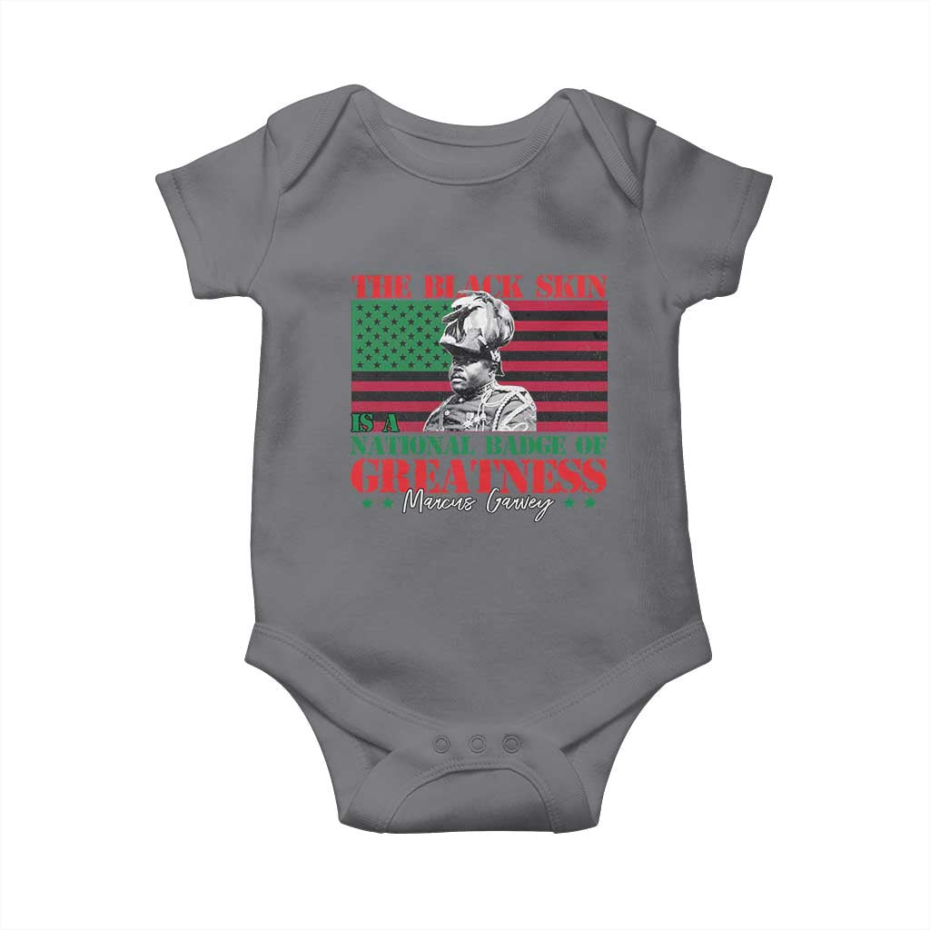 Marcus Garvey Baby Onesie The Black Skin Is A National Badge Of Greatness African American Flag