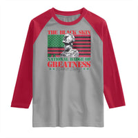 Marcus Garvey Raglan Shirt The Black Skin Is A National Badge Of Greatness African American Flag
