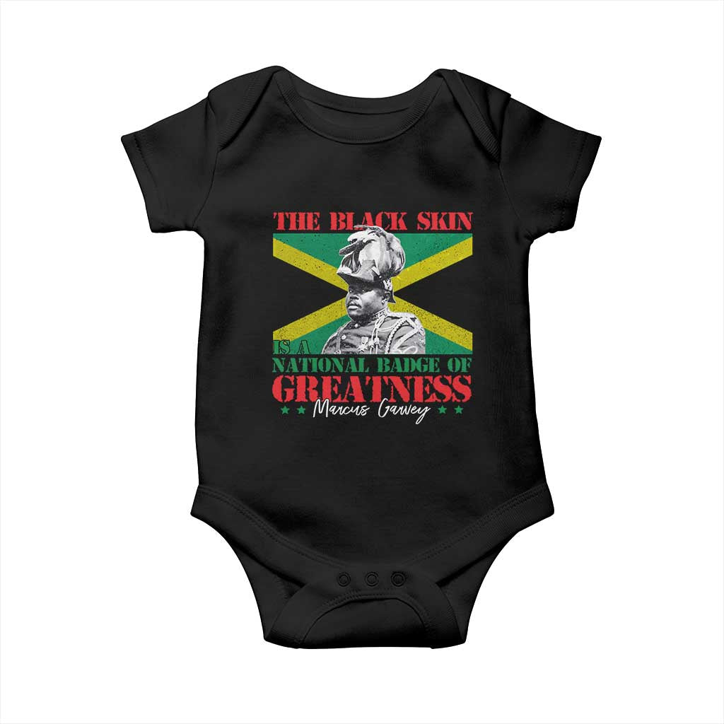 Marcus Garvey Baby Onesie The Black Skin Is A National Badge Of Greatness Jamaican Flag