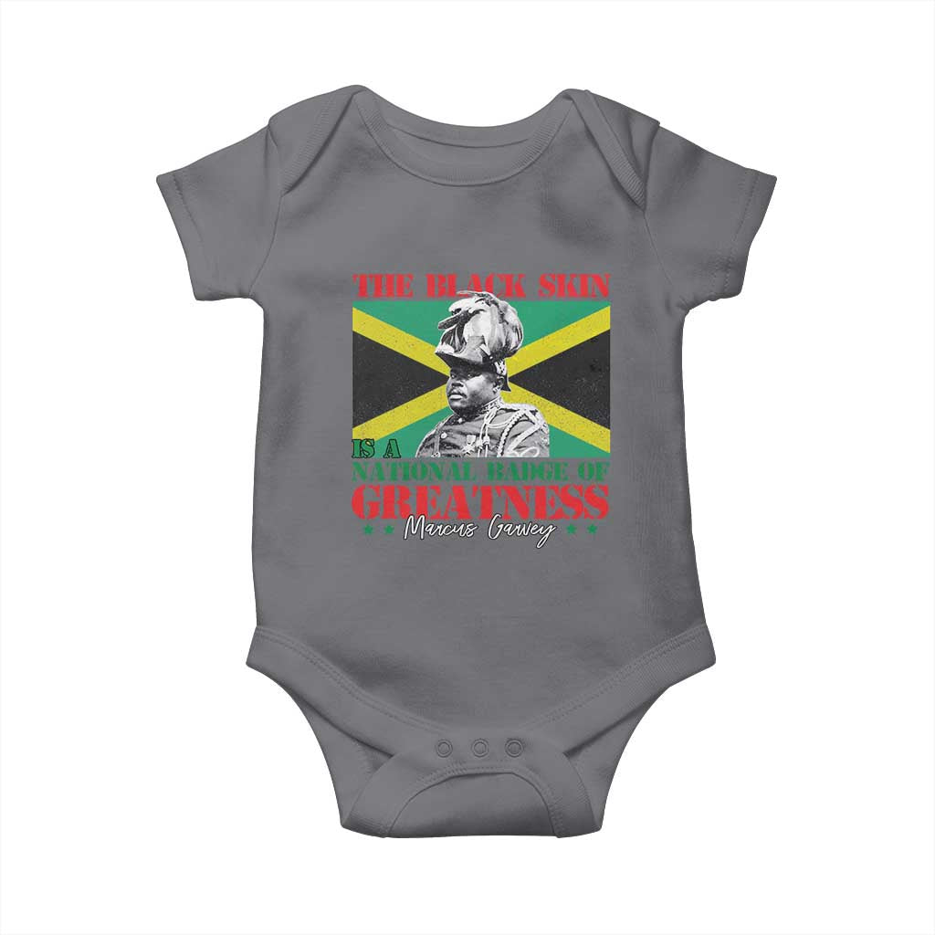 Marcus Garvey Baby Onesie The Black Skin Is A National Badge Of Greatness Jamaican Flag