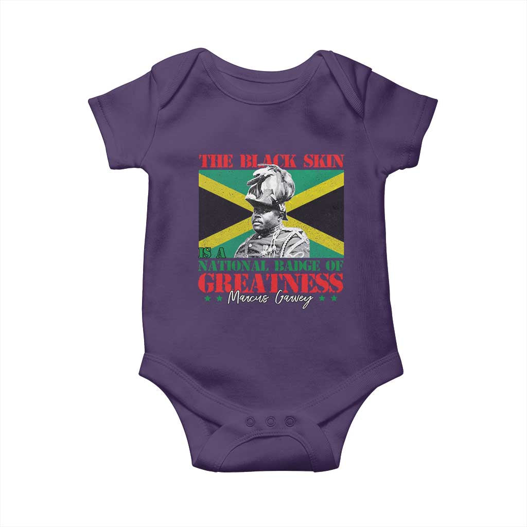 Marcus Garvey Baby Onesie The Black Skin Is A National Badge Of Greatness Jamaican Flag