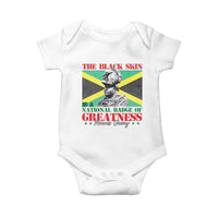 Marcus Garvey Baby Onesie The Black Skin Is A National Badge Of Greatness Jamaican Flag