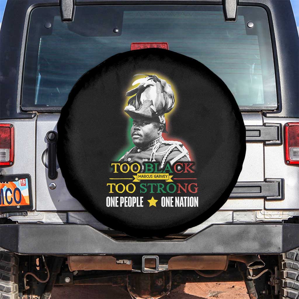 Marcus Garvey Spare Tire Cover Too Black Too Strong One People One Nation
