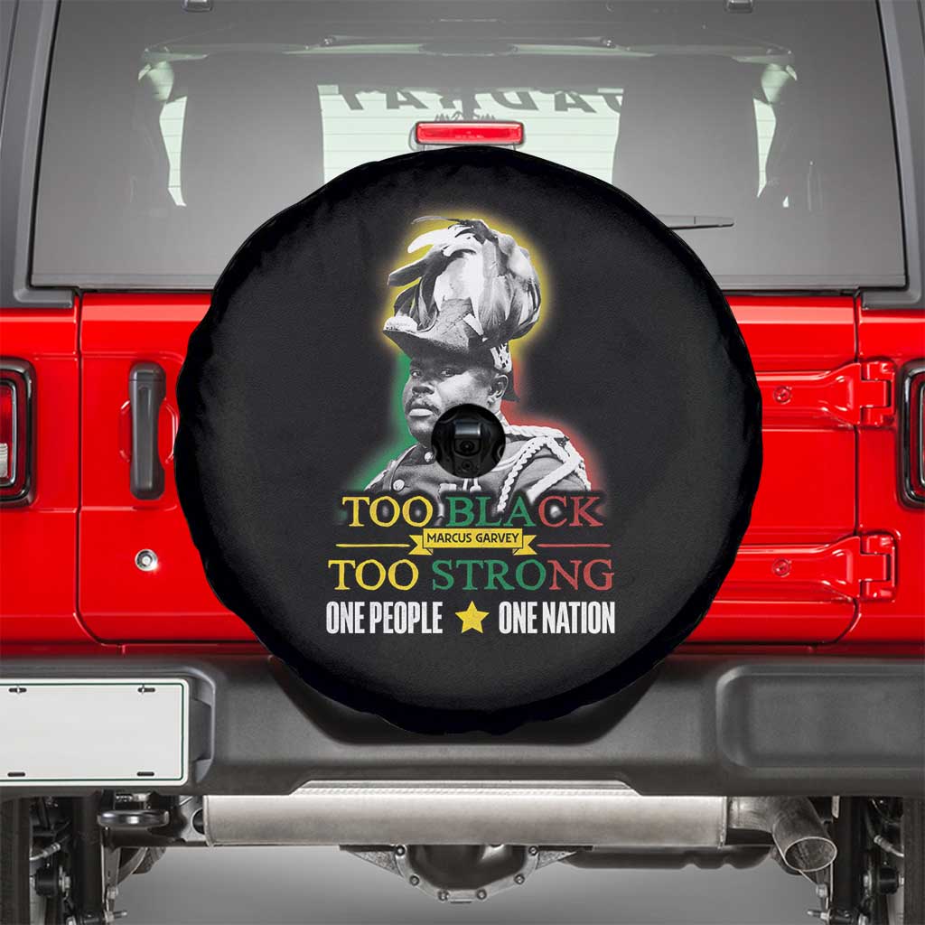 Marcus Garvey Spare Tire Cover Too Black Too Strong One People One Nation