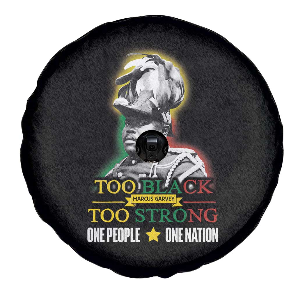 Marcus Garvey Spare Tire Cover Too Black Too Strong One People One Nation