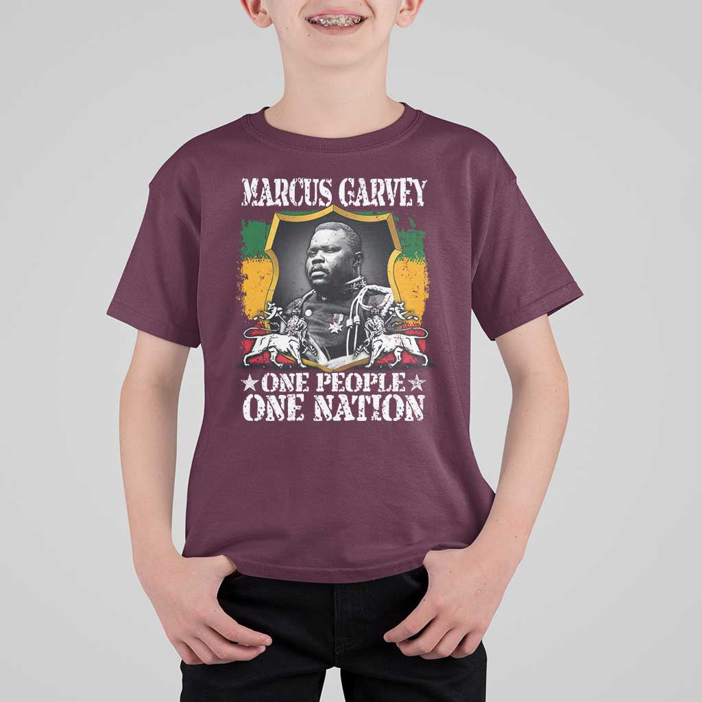 Marcus Garvey T Shirt For Kid One People One Nation Jamaica Legends Rasta