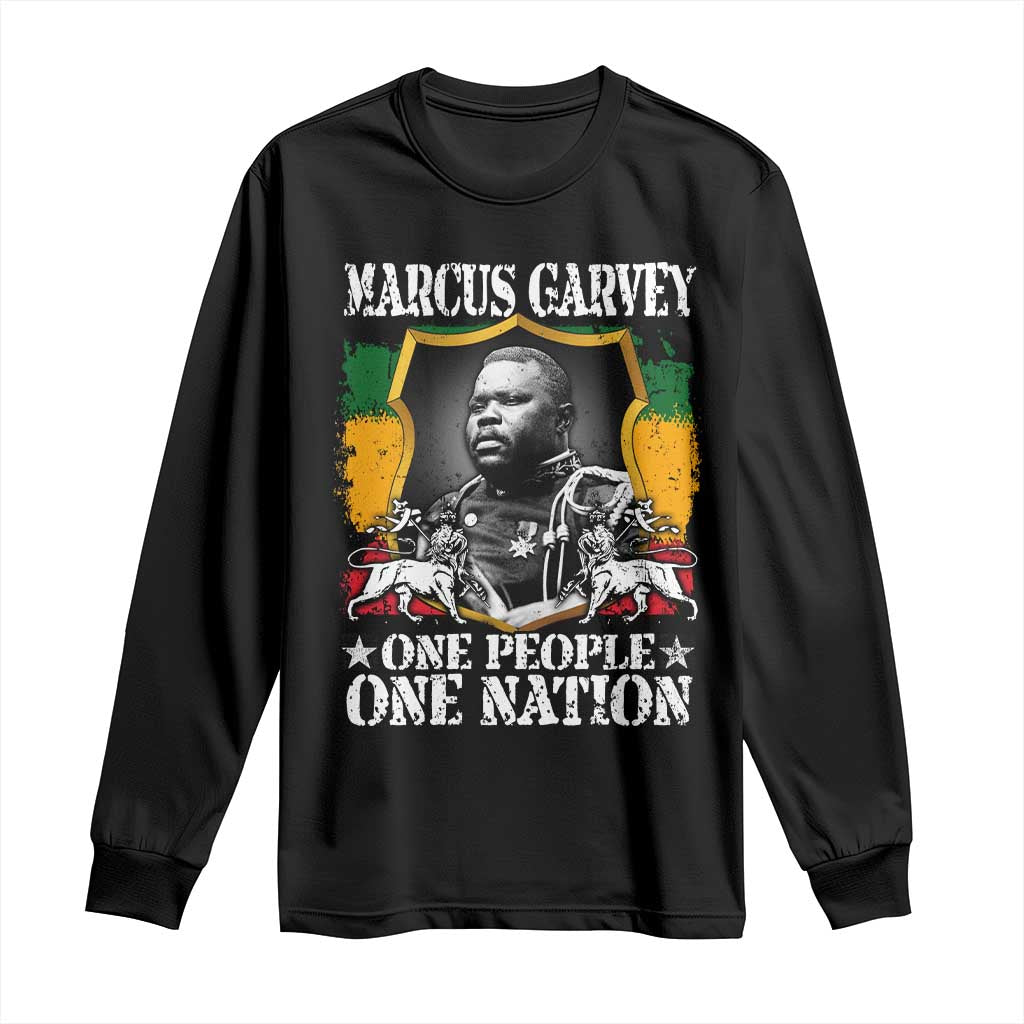 Marcus Garvey Long Sleeve Shirt One People One Nation Jamaica Legends Rasta