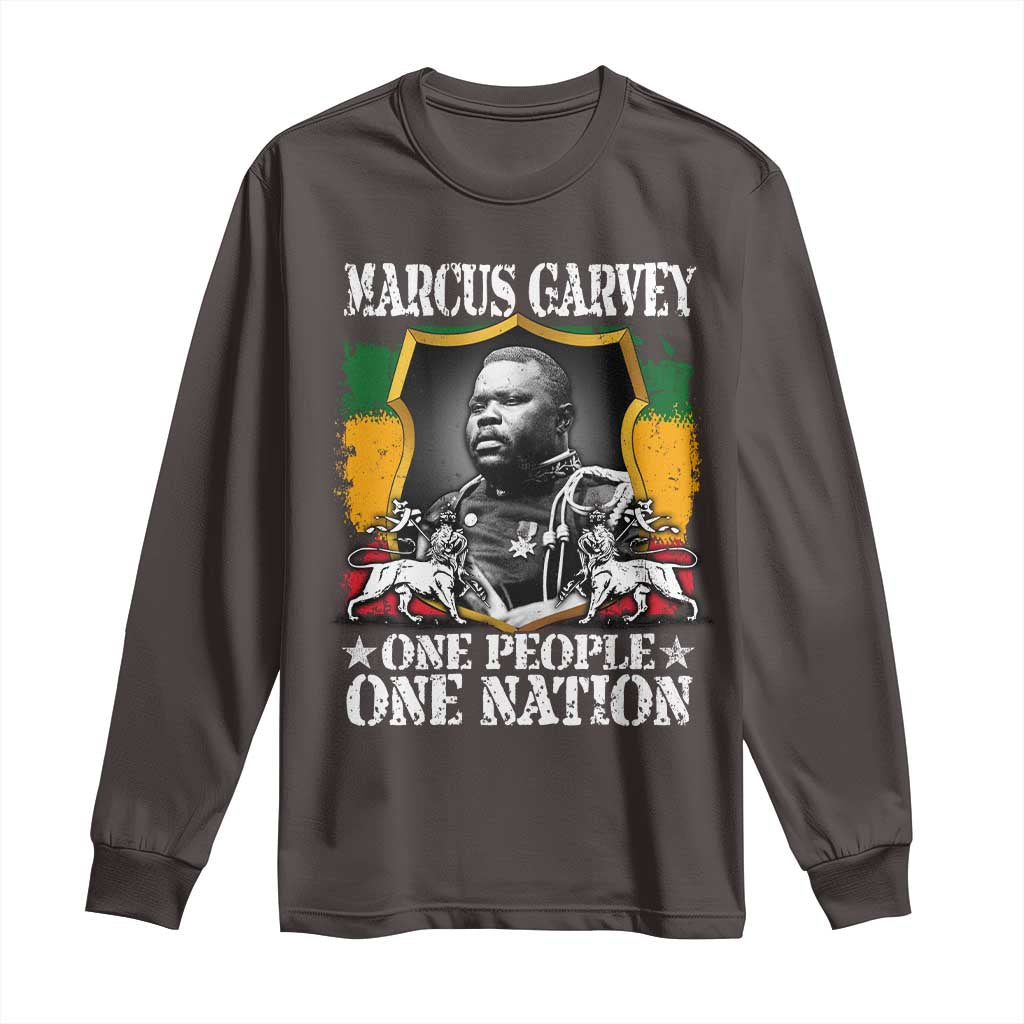 Marcus Garvey Long Sleeve Shirt One People One Nation Jamaica Legends Rasta