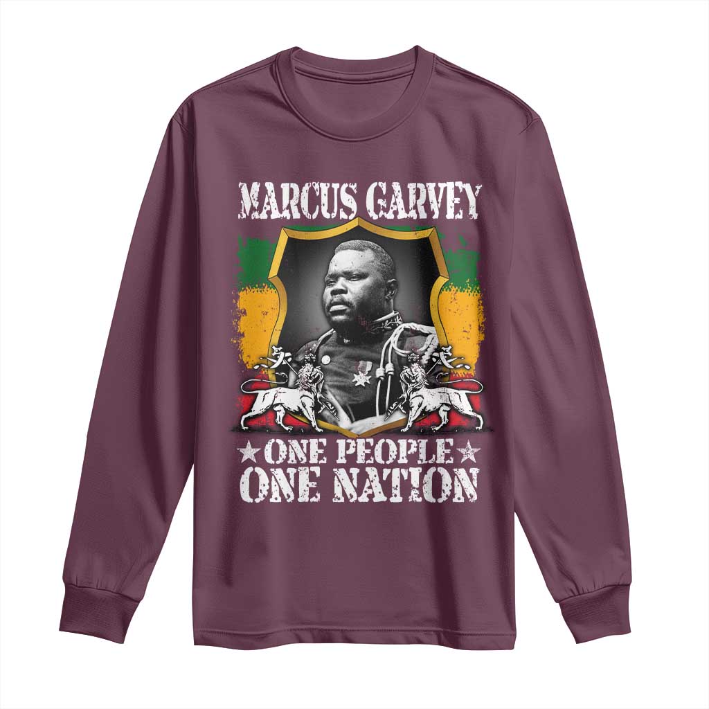 Marcus Garvey Long Sleeve Shirt One People One Nation Jamaica Legends Rasta