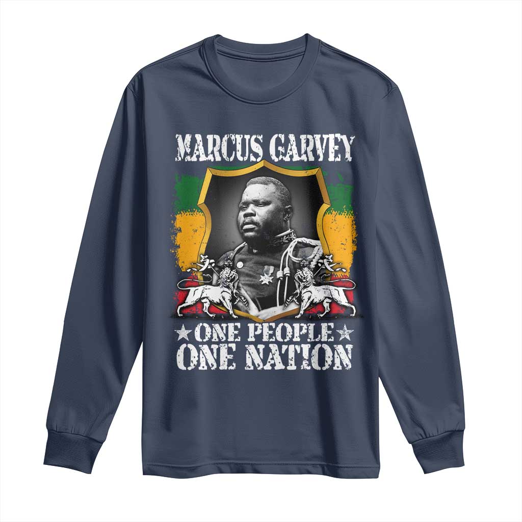 Marcus Garvey Long Sleeve Shirt One People One Nation Jamaica Legends Rasta