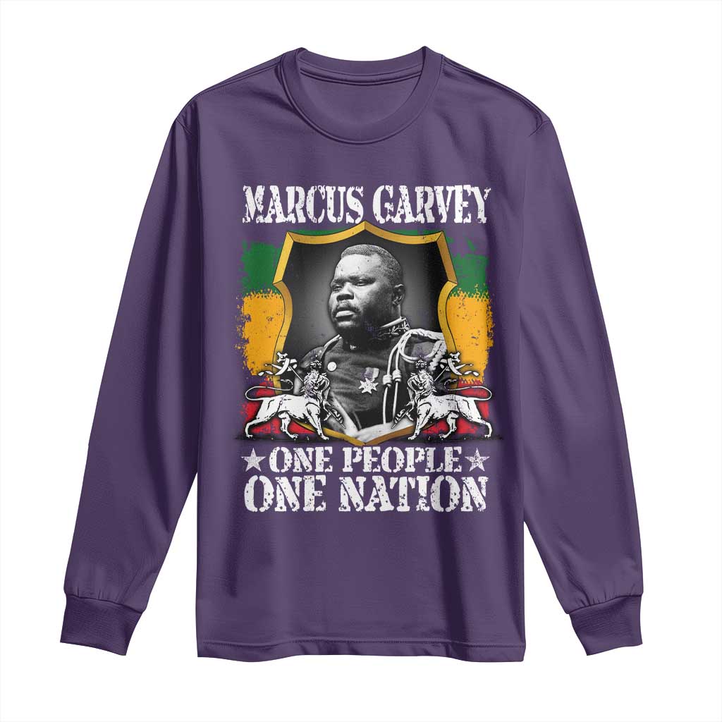 Marcus Garvey Long Sleeve Shirt One People One Nation Jamaica Legends Rasta