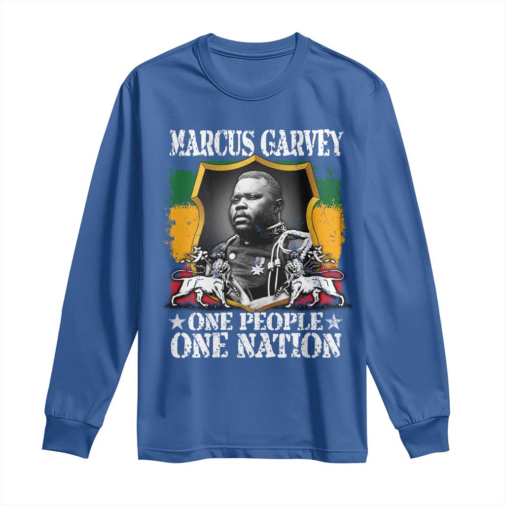Marcus Garvey Long Sleeve Shirt One People One Nation Jamaica Legends Rasta