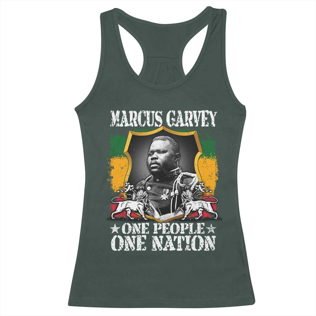 Marcus Garvey Racerback Tank Top One People One Nation Jamaica Legends Rasta