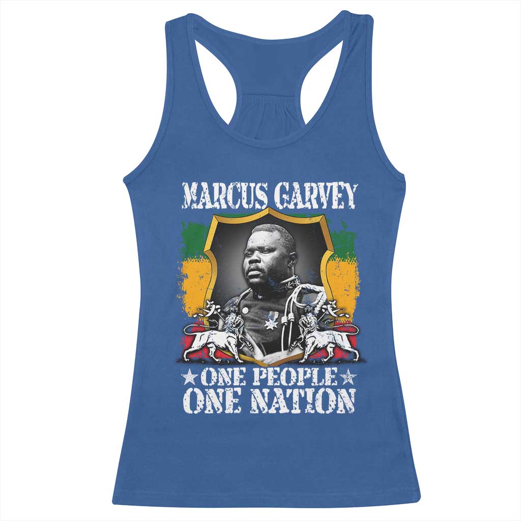 Marcus Garvey Racerback Tank Top One People One Nation Jamaica Legends Rasta
