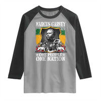 Marcus Garvey Raglan Shirt One People One Nation Jamaica Legends Rasta