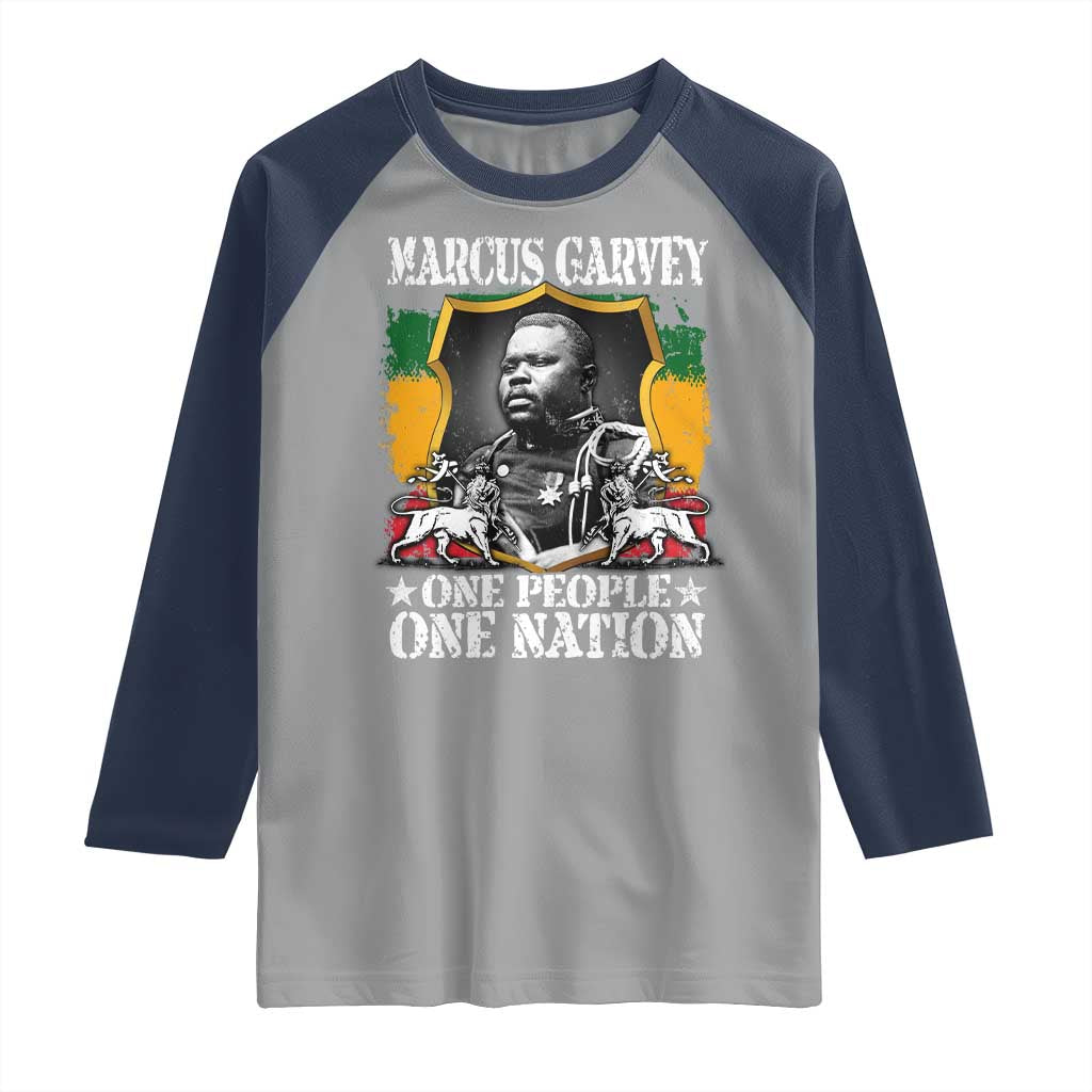 Marcus Garvey Raglan Shirt One People One Nation Jamaica Legends Rasta