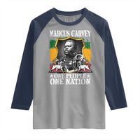Marcus Garvey Raglan Shirt One People One Nation Jamaica Legends Rasta