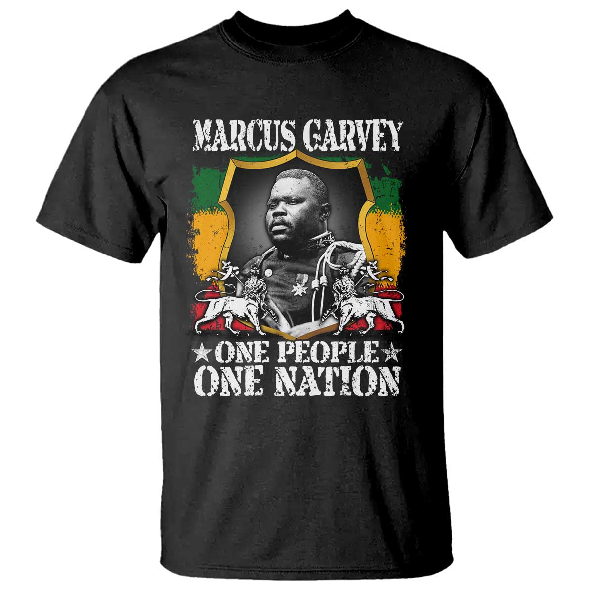 Marcus Garvey T Shirt One People One Nation Jamaica Legends Rasta
