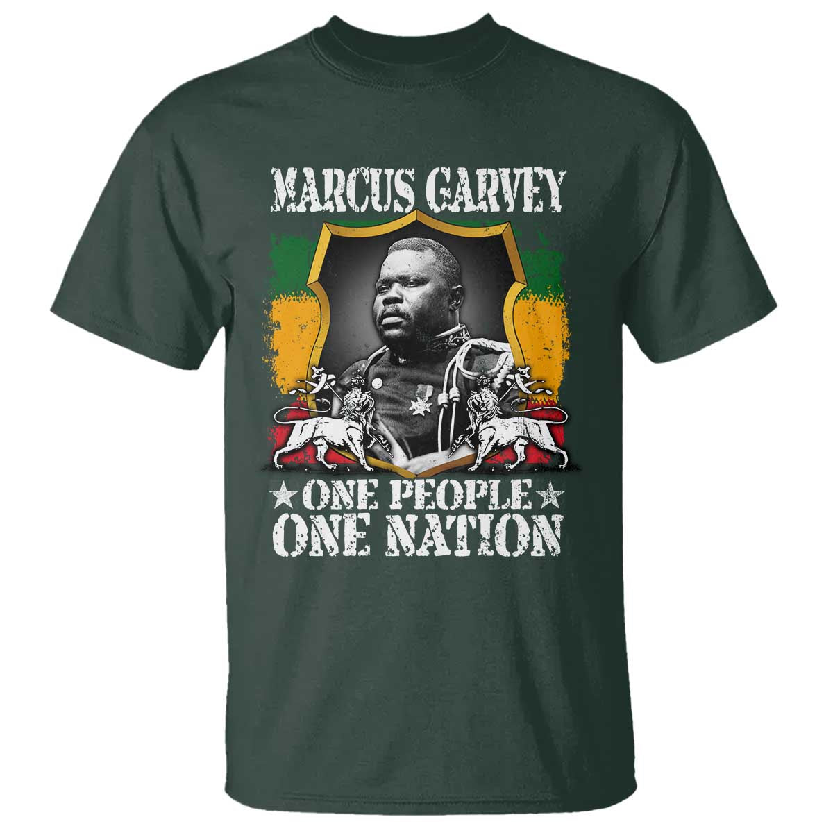 Marcus Garvey T Shirt One People One Nation Jamaica Legends Rasta