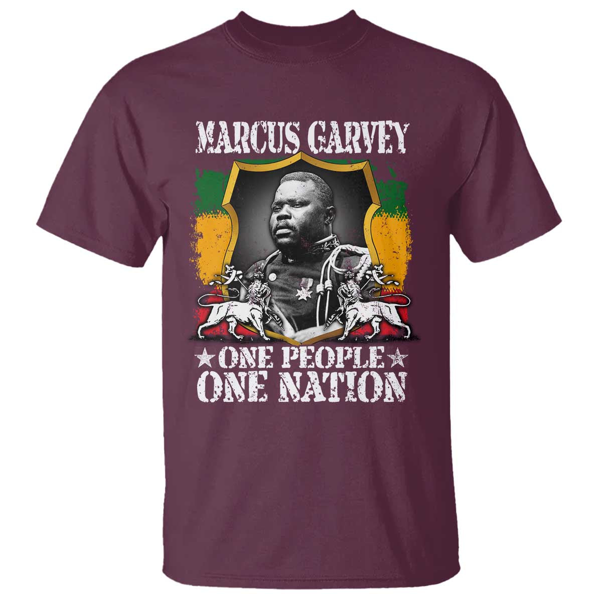 Marcus Garvey T Shirt One People One Nation Jamaica Legends Rasta