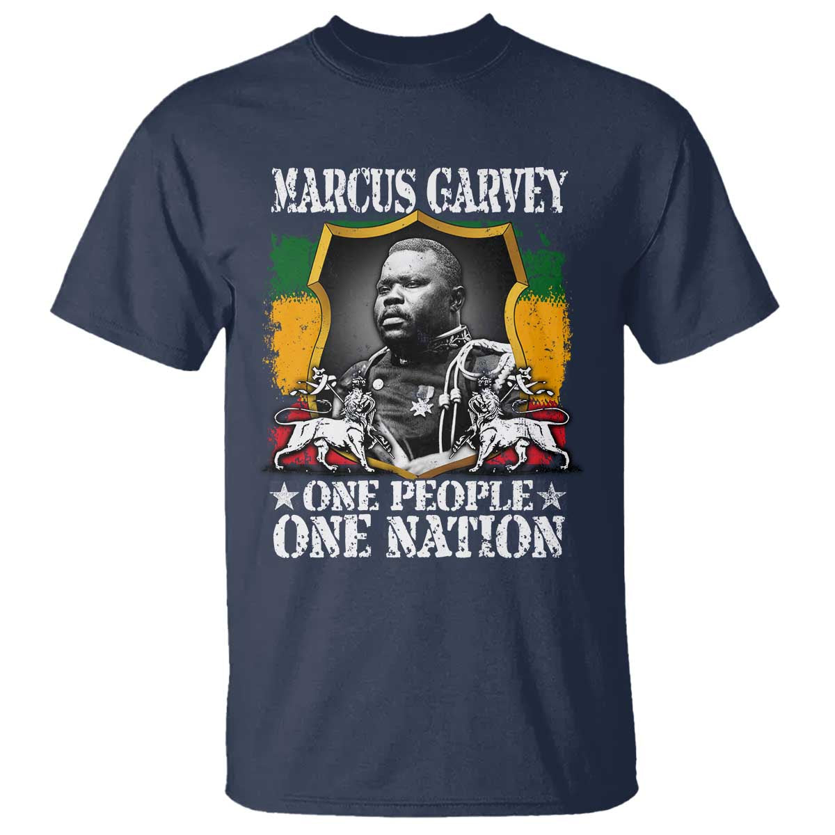 Marcus Garvey T Shirt One People One Nation Jamaica Legends Rasta