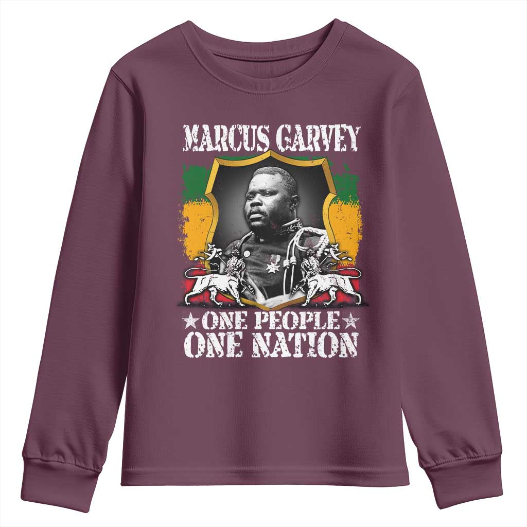Marcus Garvey Youth Sweatshirt One People One Nation Jamaica Legends Rasta