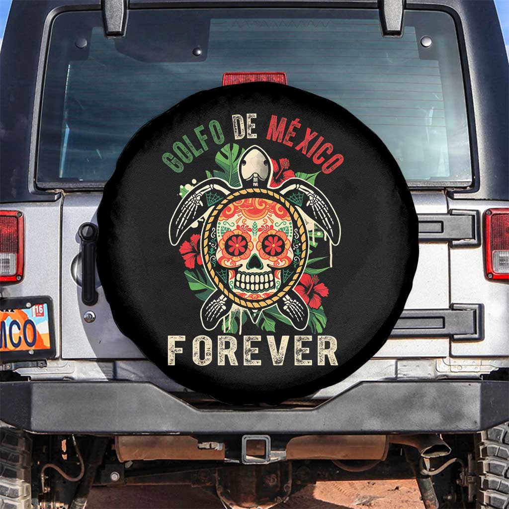 Golfo De Mexico Forever Spare Tire Cover Sea Turtle Mexican Sugar Skull