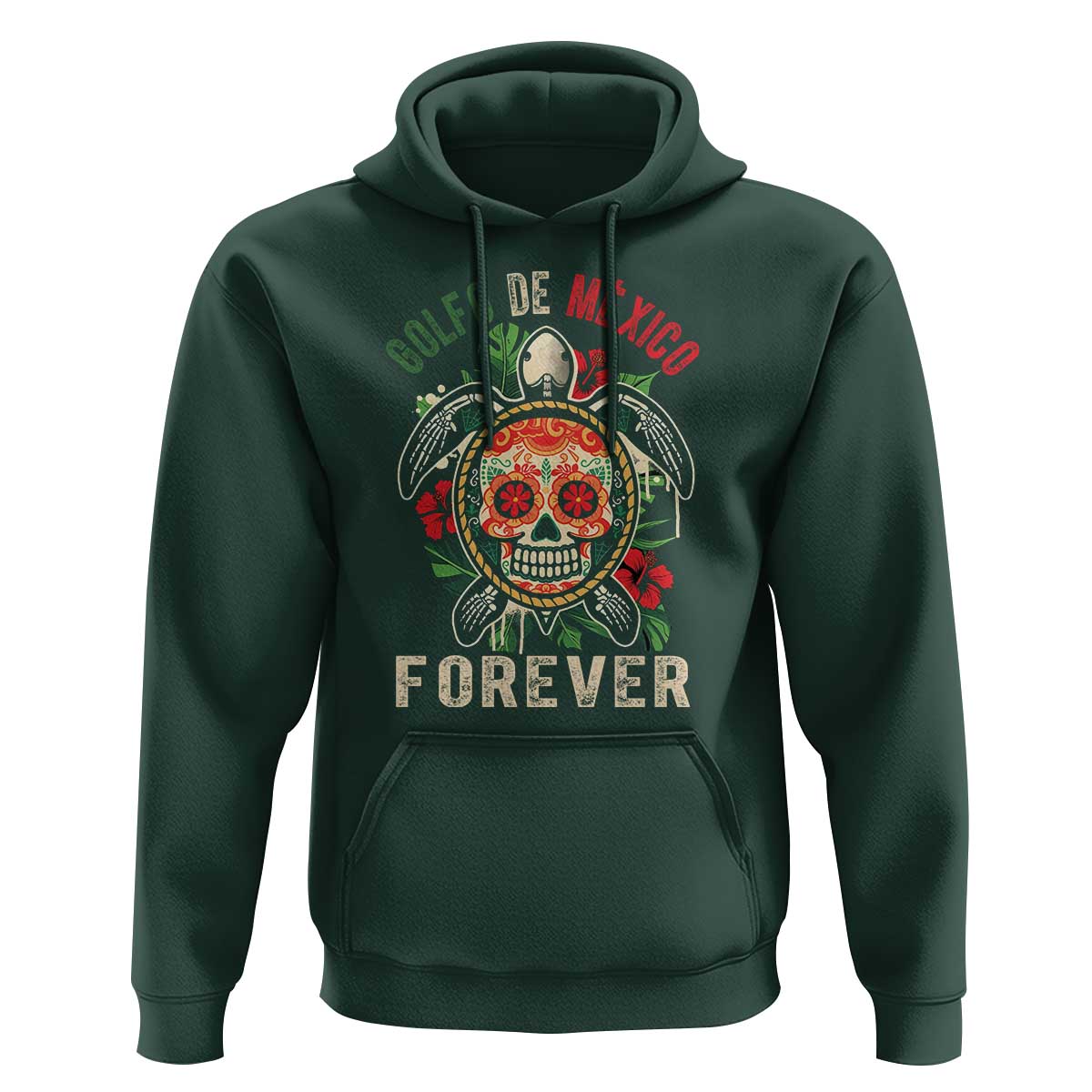 Golfo De Mexico Forever Hoodie Sea Turtle Mexican Sugar Skull