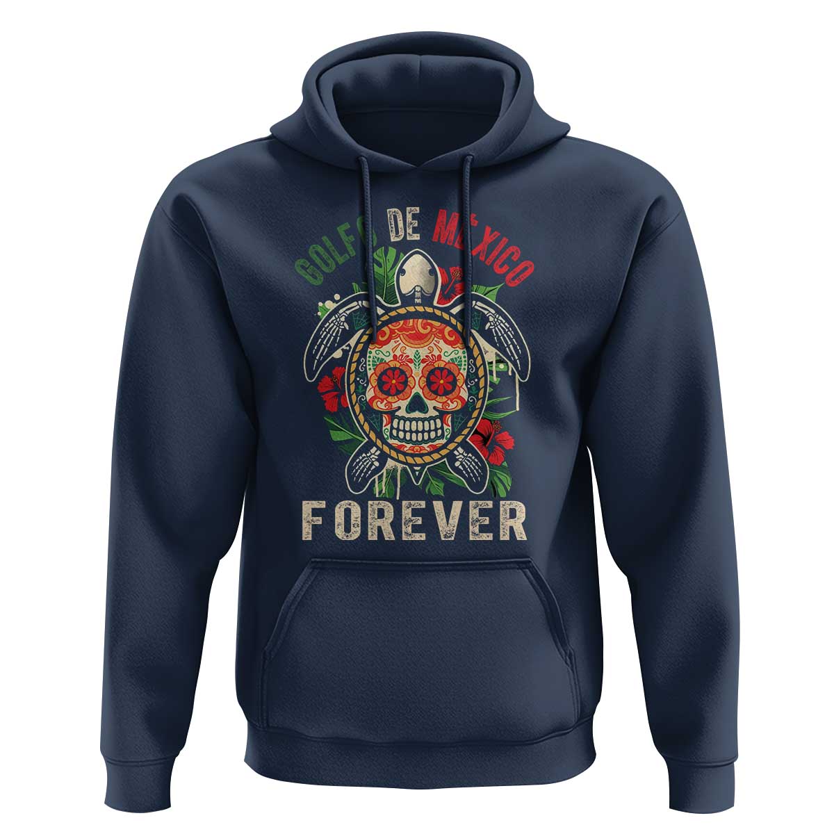 Golfo De Mexico Forever Hoodie Sea Turtle Mexican Sugar Skull