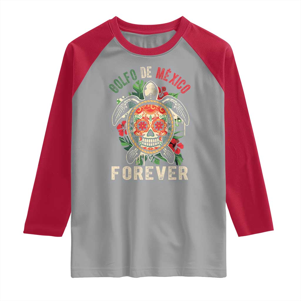 Golfo De Mexico Forever Raglan Shirt Sea Turtle Mexican Sugar Skull