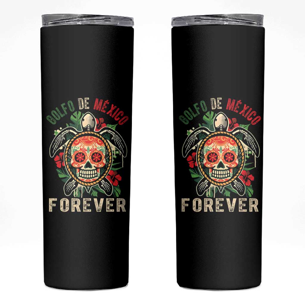 Golfo De Mexico Forever Skinny Tumbler Sea Turtle Mexican Sugar Skull
