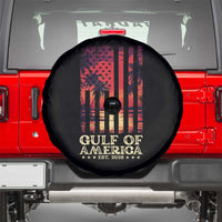 Gulf Of America Est 2025 Spare Tire Cover Sunset American Flag Gulf Mexico