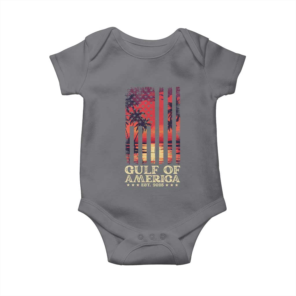 Gulf Of America Est 2025 Baby Onesie Sunset American Flag Gulf Mexico