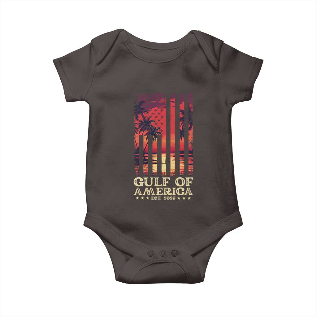 Gulf Of America Est 2025 Baby Onesie Sunset American Flag Gulf Mexico