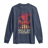 Gulf Of America Est 2025 Long Sleeve Shirt Sunset American Flag Gulf Mexico