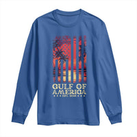 Gulf Of America Est 2025 Long Sleeve Shirt Sunset American Flag Gulf Mexico