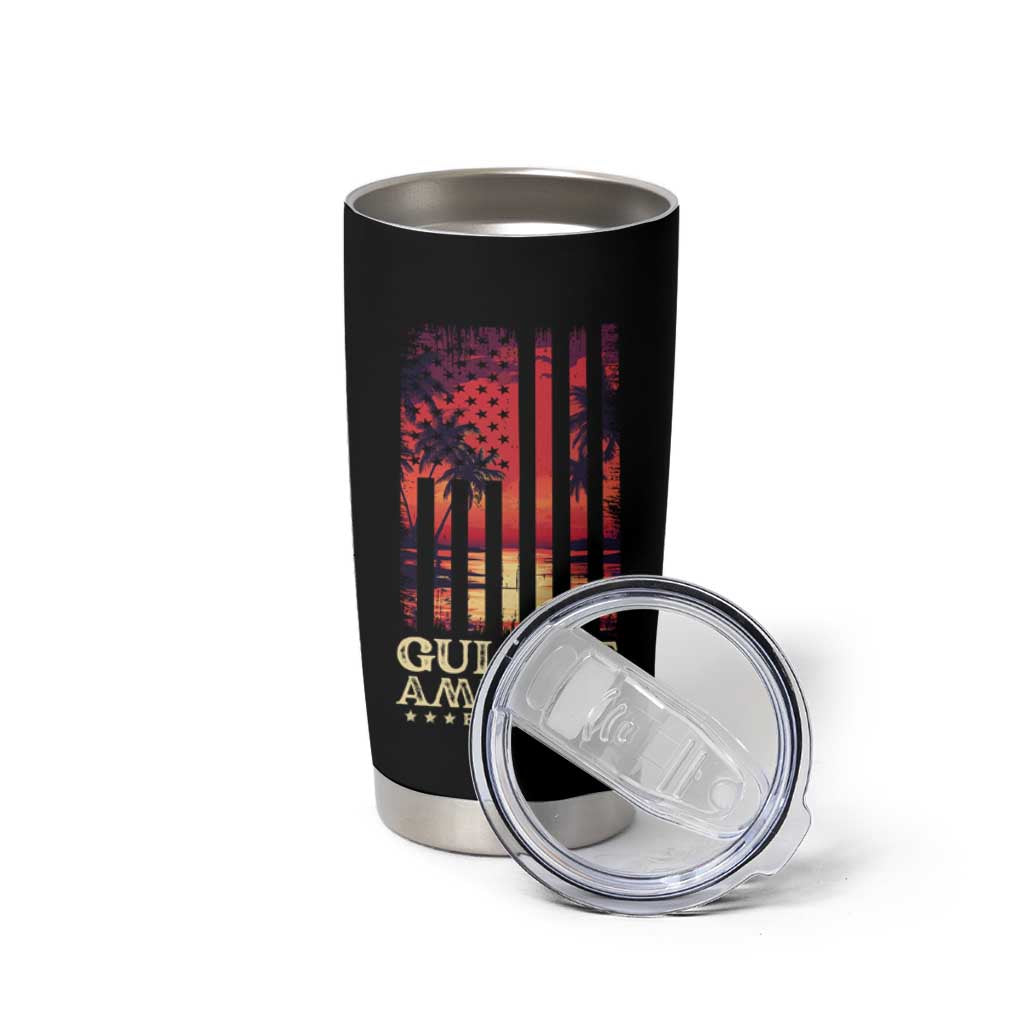 Gulf Of America Est 2025 Tumbler Cup Sunset American Flag Gulf Mexico