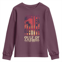 Gulf Of America Est 2025 Youth Sweatshirt Sunset American Flag Gulf Mexico