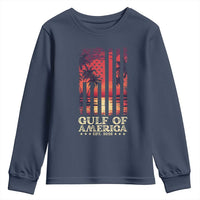 Gulf Of America Est 2025 Youth Sweatshirt Sunset American Flag Gulf Mexico