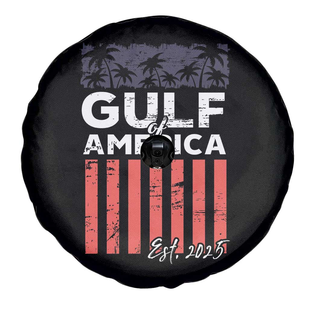 Gulf Of America Spare Tire Cover Est 2025 American Flag Gulf Mexico