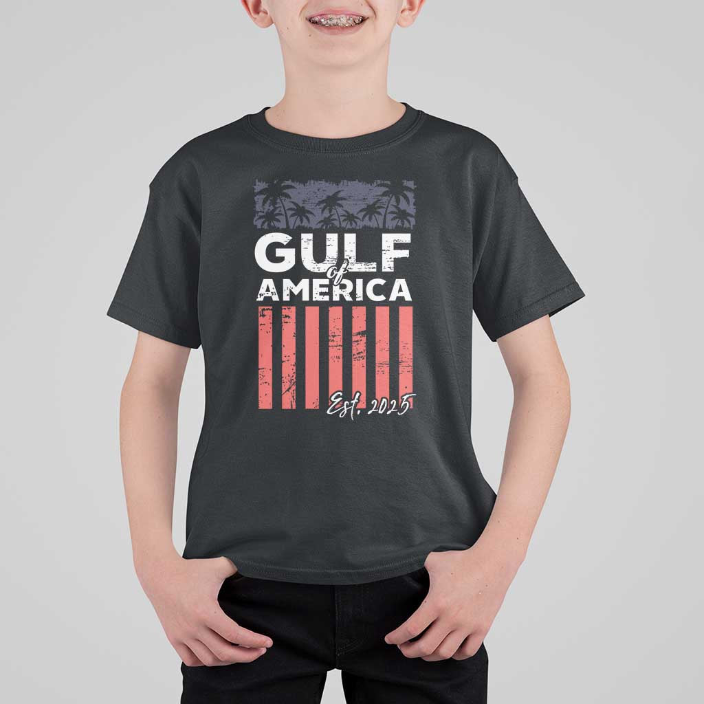 Gulf Of America T Shirt For Kid Est 2025 American Flag Gulf Mexico
