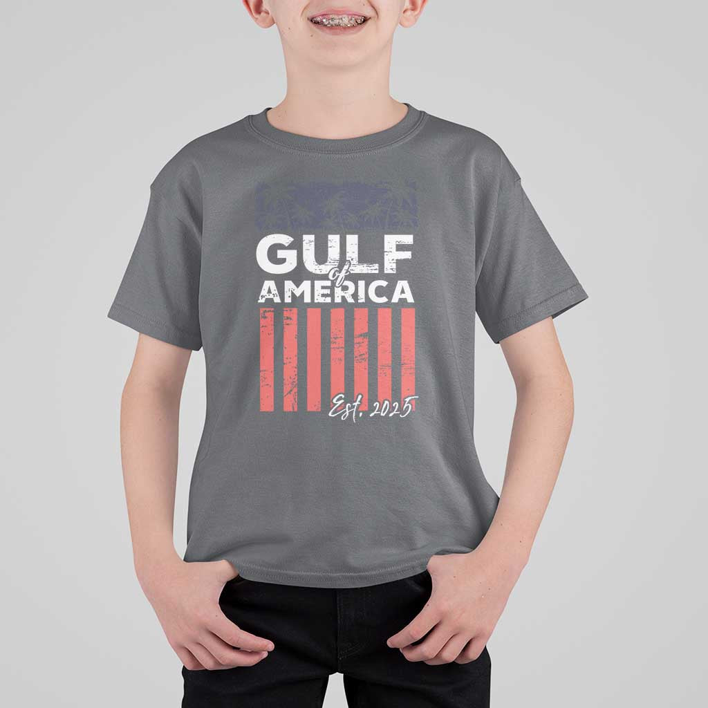 Gulf Of America T Shirt For Kid Est 2025 American Flag Gulf Mexico