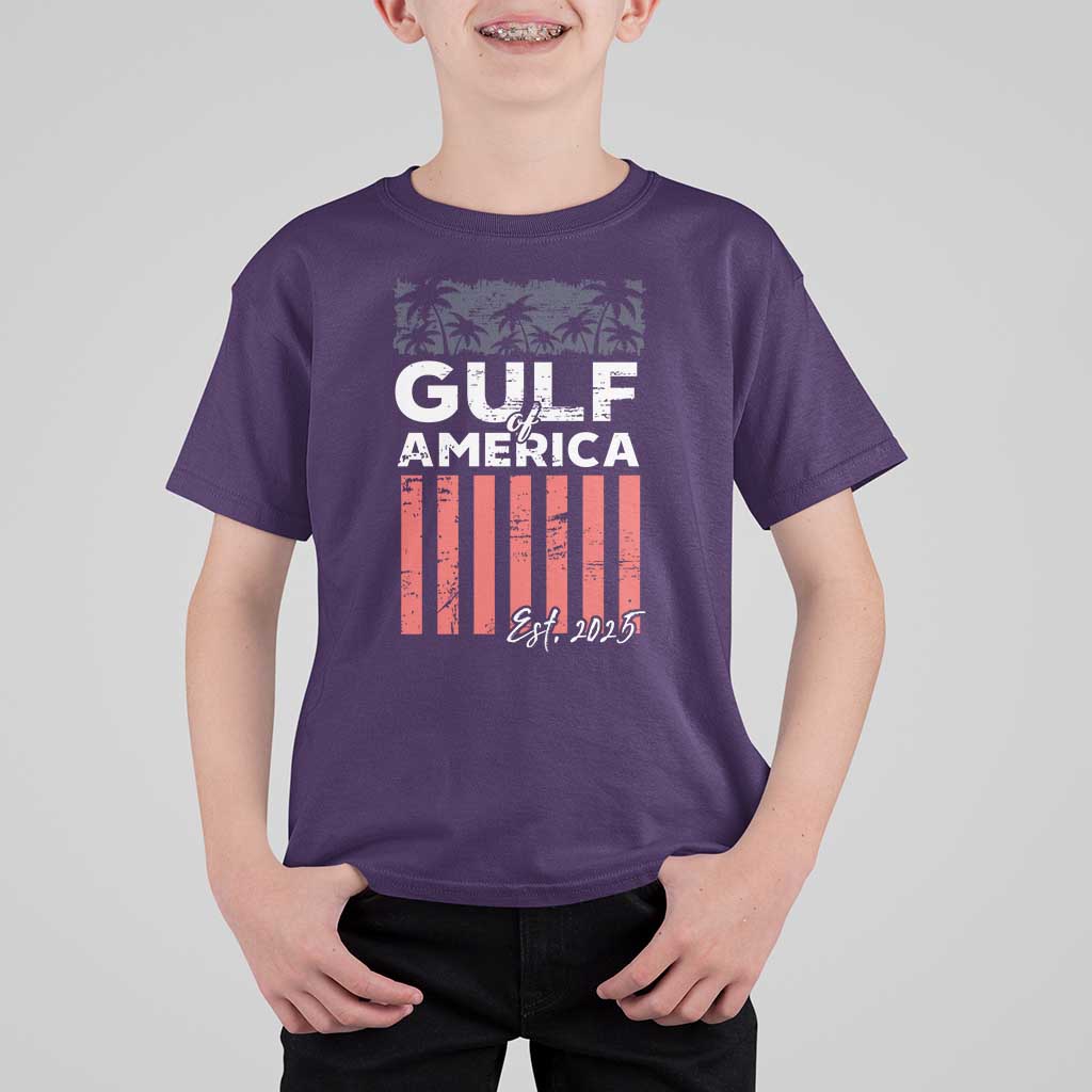 Gulf Of America T Shirt For Kid Est 2025 American Flag Gulf Mexico